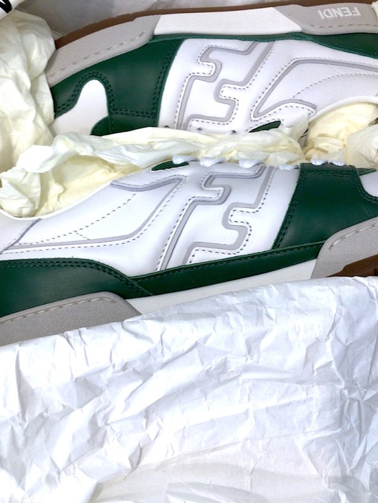 Rare Brand New FENDI X Stefano Pilati Match Sneakers - White/Green 8 US main image 6
